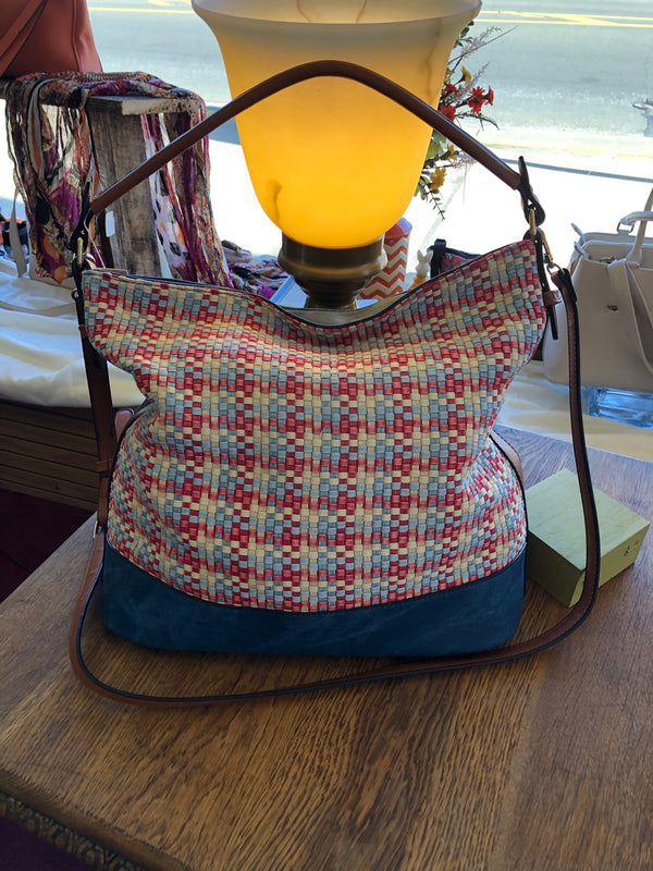 Claribel basket-weave purse