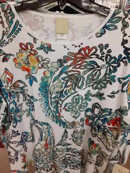 Lou reverse antique print top