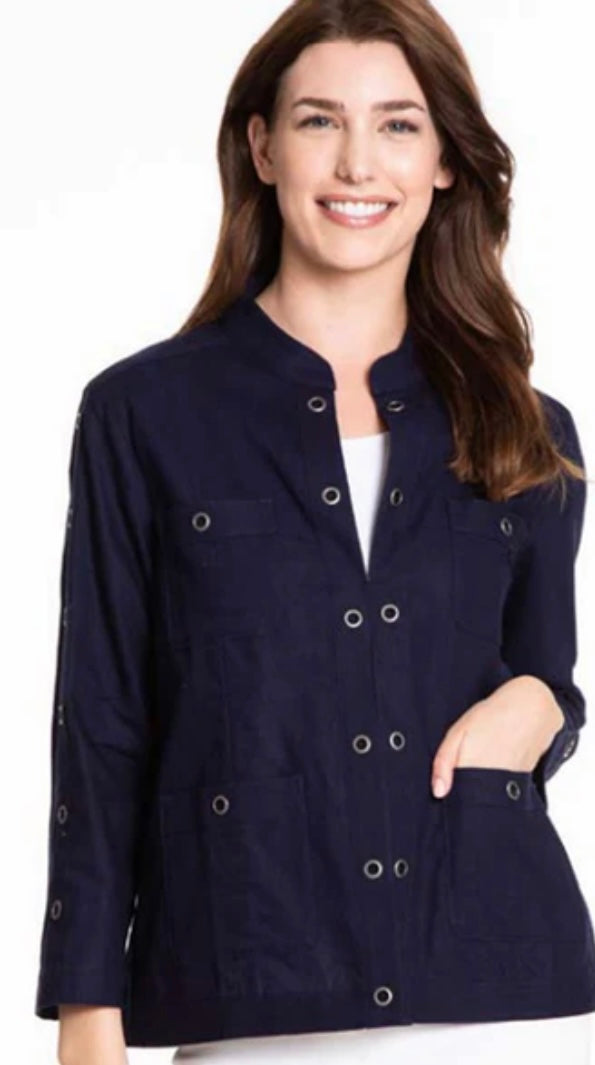 Chloe Navy Blue Linen Jacket Ladies Buy Navy Blue Heavy Duty